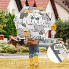 Cat Hello Kids Safe Round Corner Umbrella Kids Safe Round Corner Umbrella animal Printed Offshore