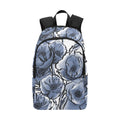 Blue And White Floral Fabric Backpack One Size Fabric Backpack Plants Printed Offshore