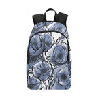 Blue And White Floral - Fabric Backpack
