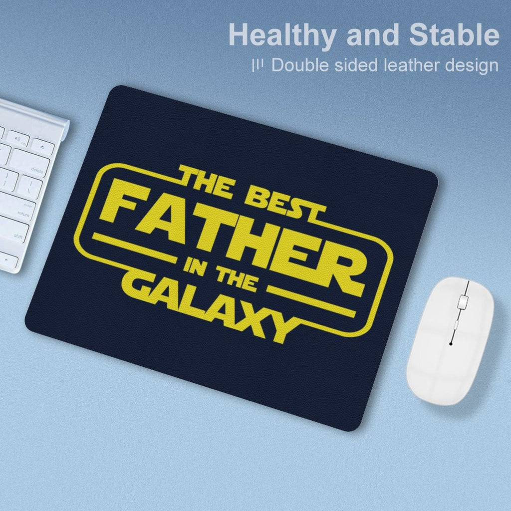 Best Father In The Galaxy - Leather Mouse Pad Leather Mouse Pad Dad Printed Offshore Space