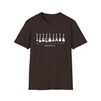 Guitar Timeline Unisex Softstyle T-Shirt Dark Chocolate Unisex Adult T-shirt Australian Printer Music