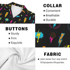 Fun Lightning Men's Short Sleeve Hawaiian Shirt Men's Hawaiian Shirt (New) comic Printed Offshore