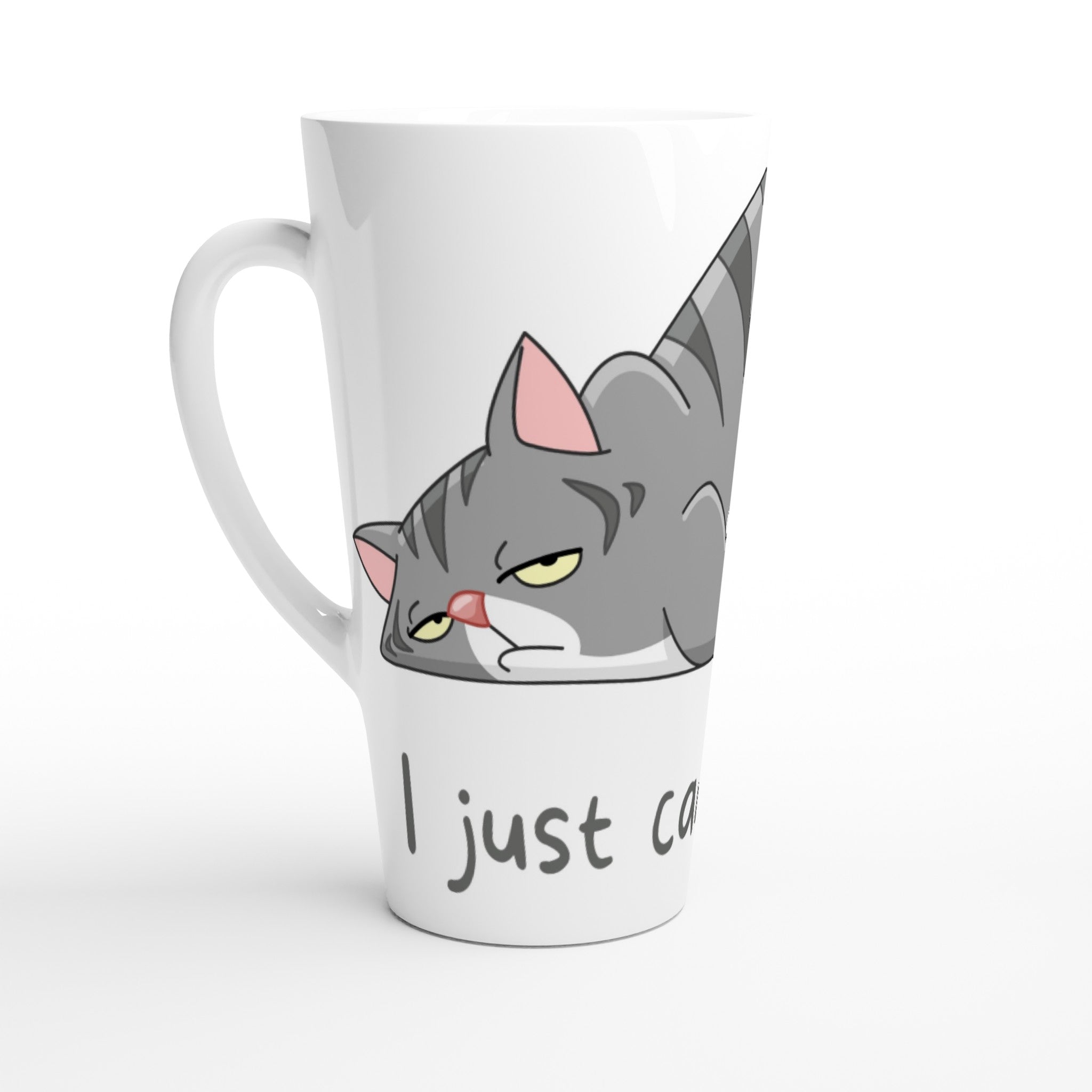 Cat, I Just Can't Today - White Latte 17oz Ceramic Mug Default Title Latte Mug animal Globally Fulfilled