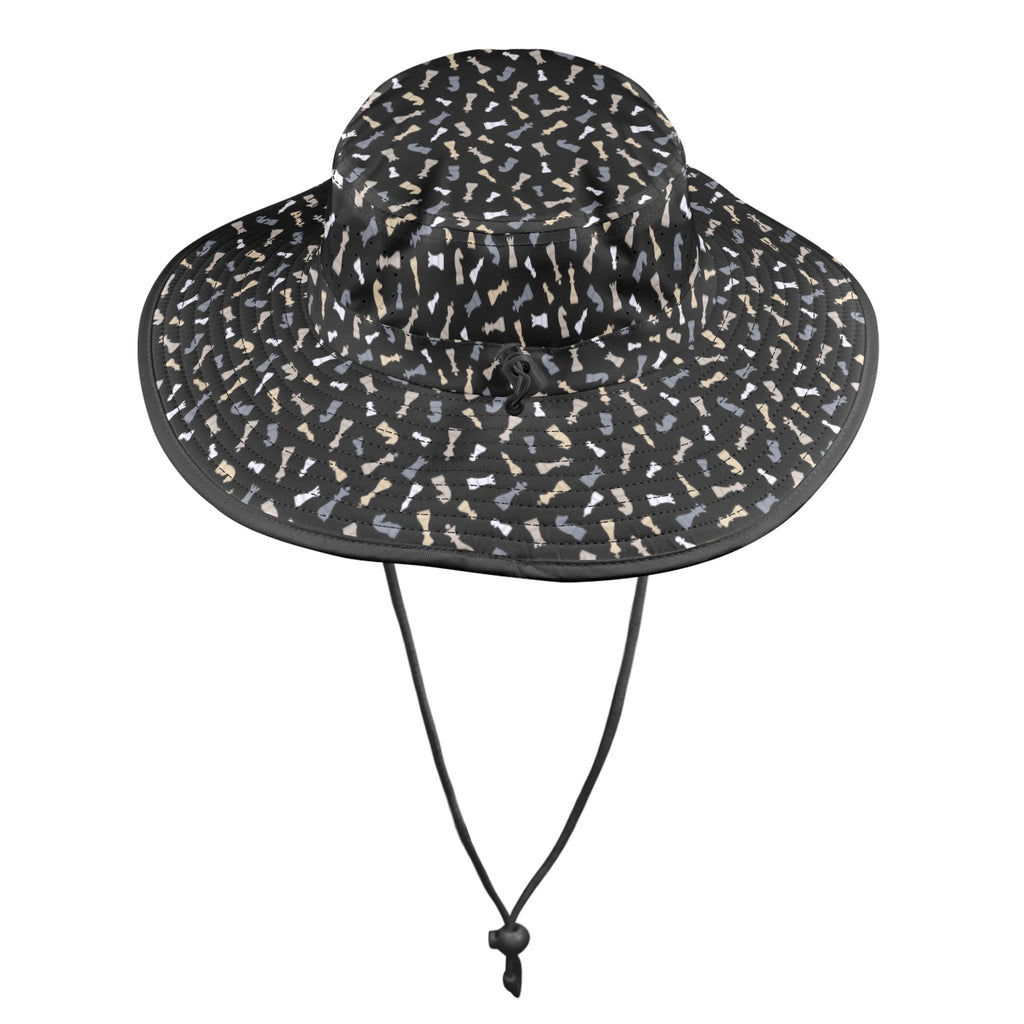 Chess Pattern Wide Brim Bucket Hat Wide Brim Bucket Hat Chess Games Printed Offshore