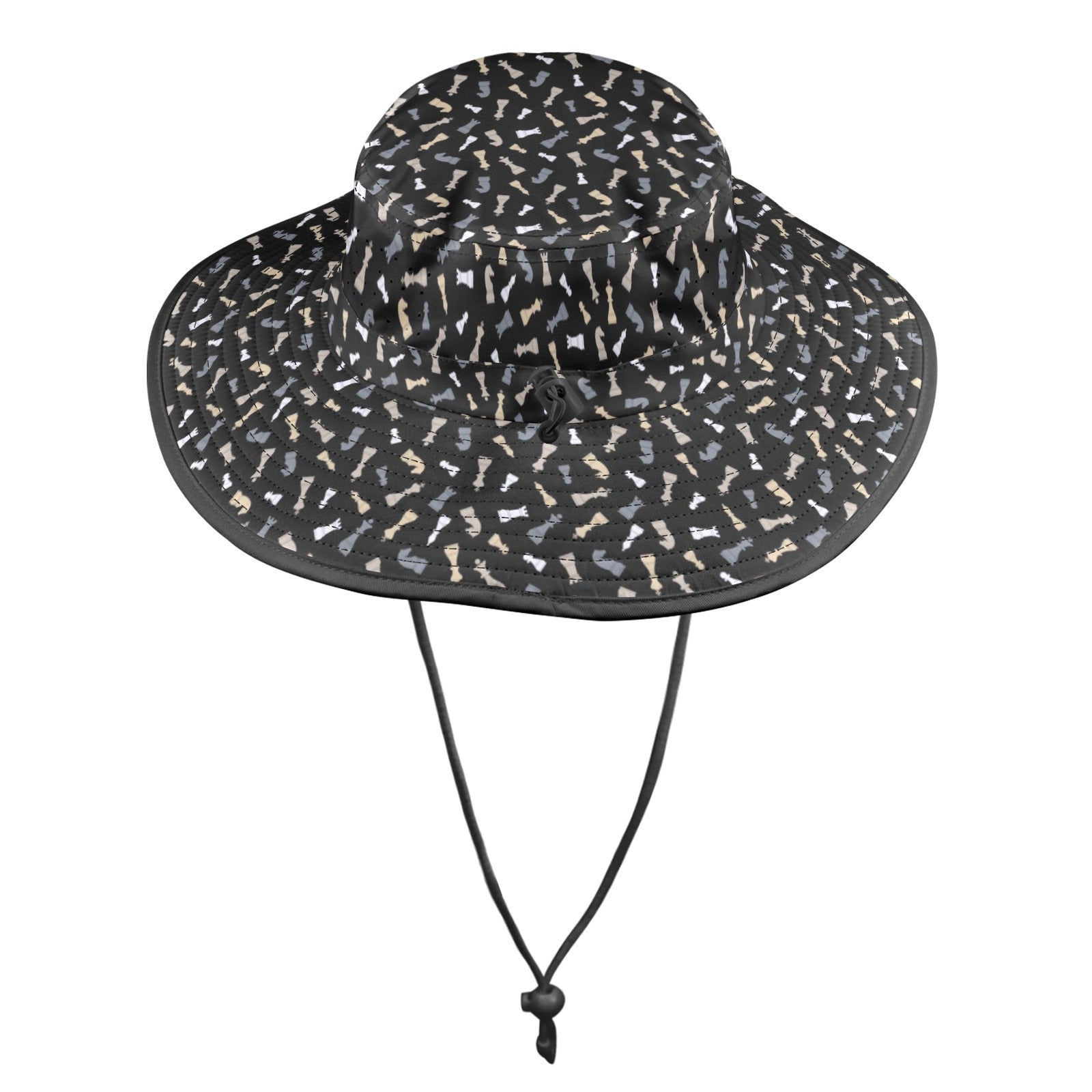 Chess Pattern Wide Brim Bucket Hat Wide Brim Bucket Hat Chess Games Printed Offshore