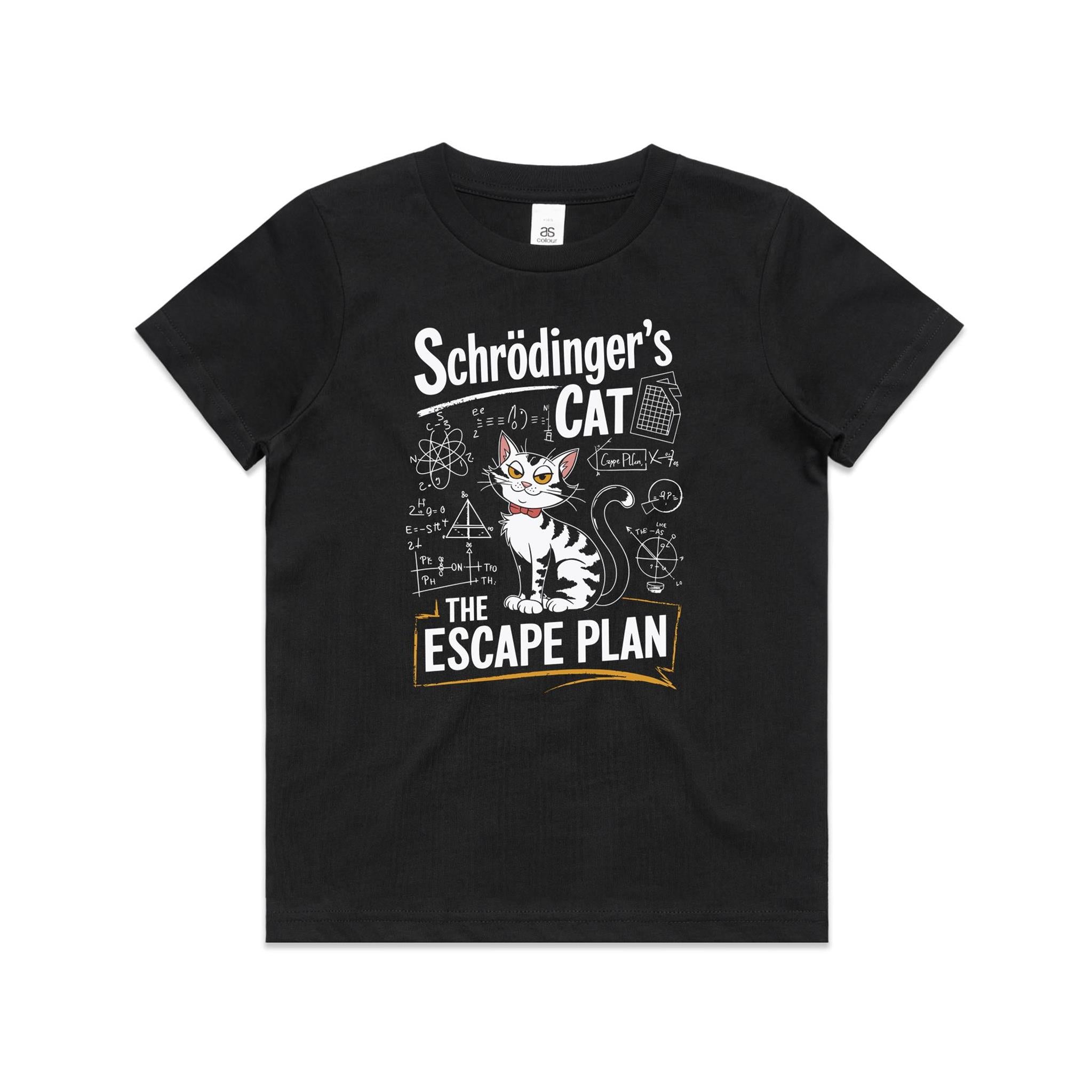 Schrodinger's Cat The Escape Plan Kids AS Colour T-shirt