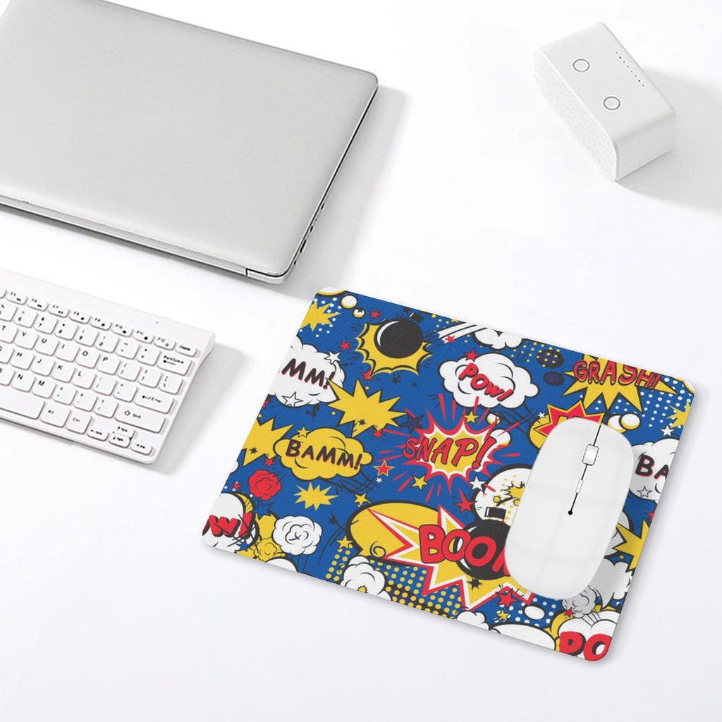 Blue Comic Book Leather Mouse Pad Leather Mouse Pad comic Printed Offshore