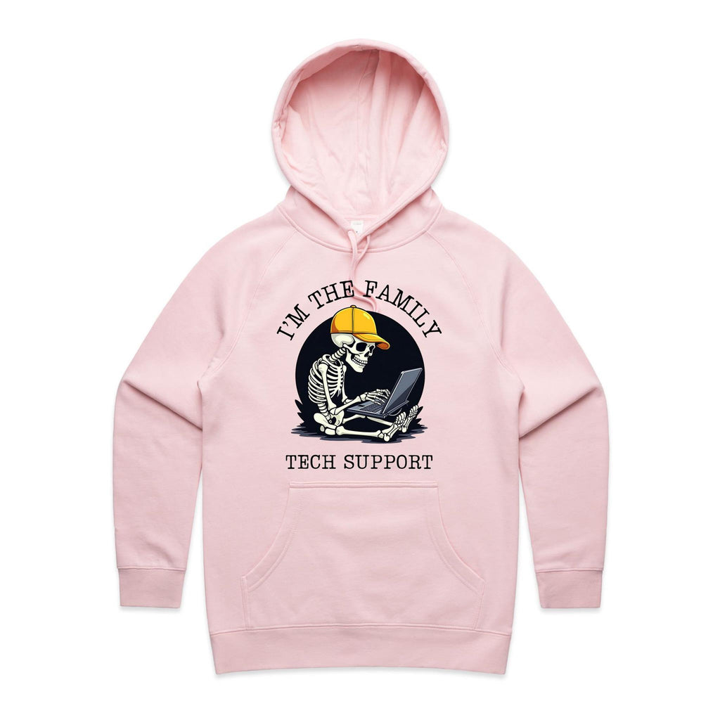 I'm The Family Tech Support - Womens Hoodie Pink Womens Hoodie Printed In Australia Tech