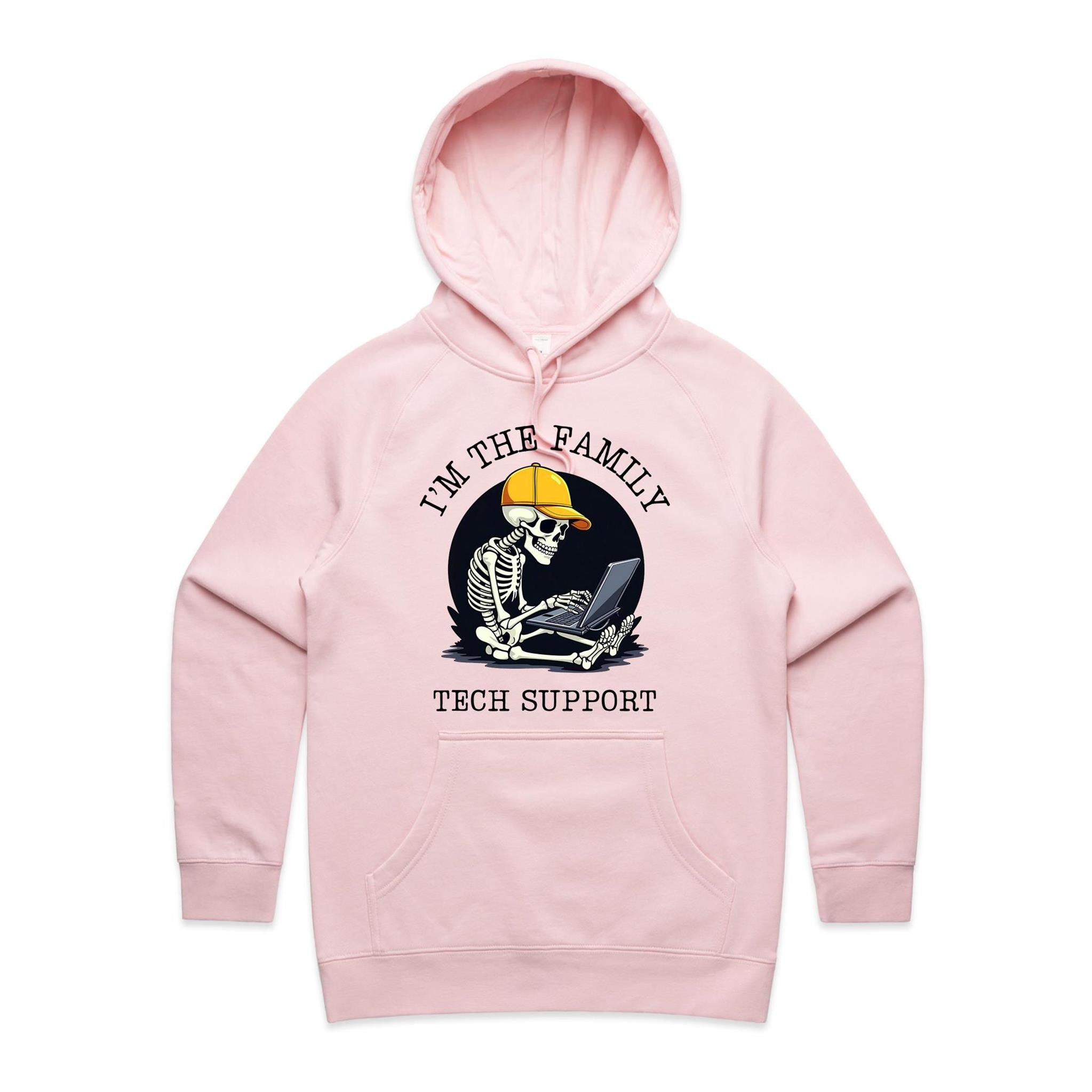 I'm The Family Tech Support - Womens Hoodie Pink Womens Hoodie Printed In Australia Tech