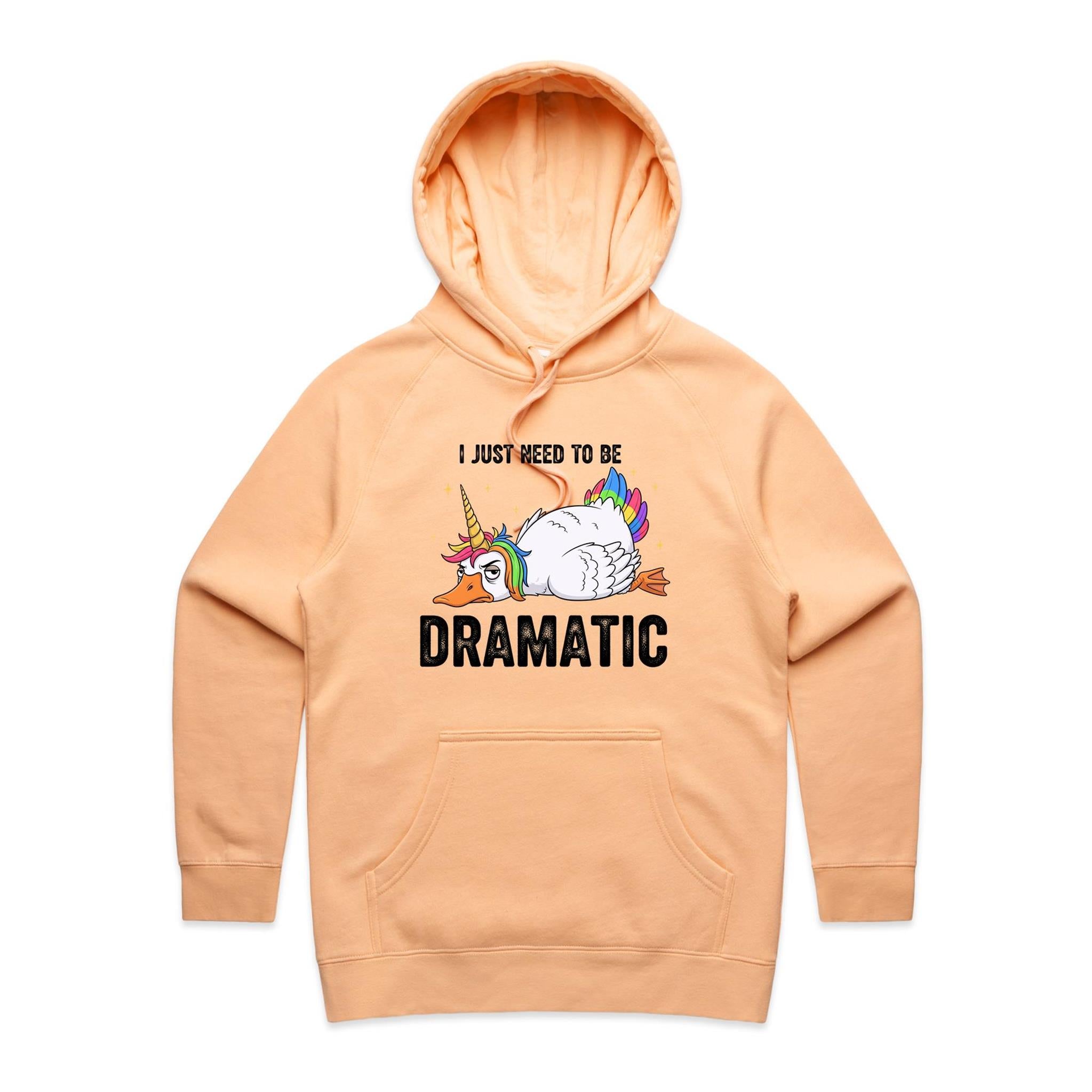 Dramatic Unicorn Goose Women's AS Colour Hoodie Peach Womens Hoodie animal Printed In Australia