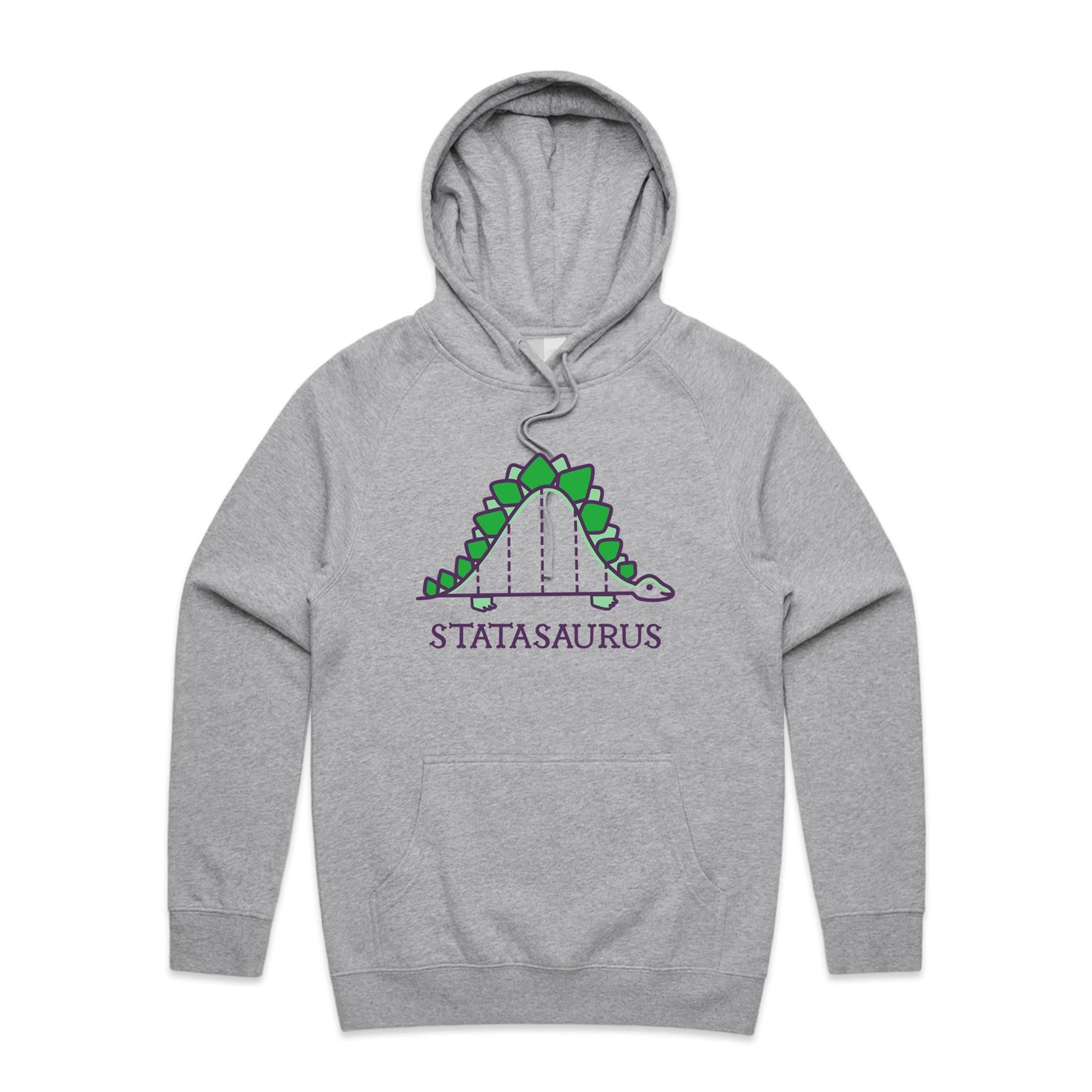 Statasaurus, Maths - Mens Hoodie Grey Marle Mens Hoodie Maths Printed In Australia