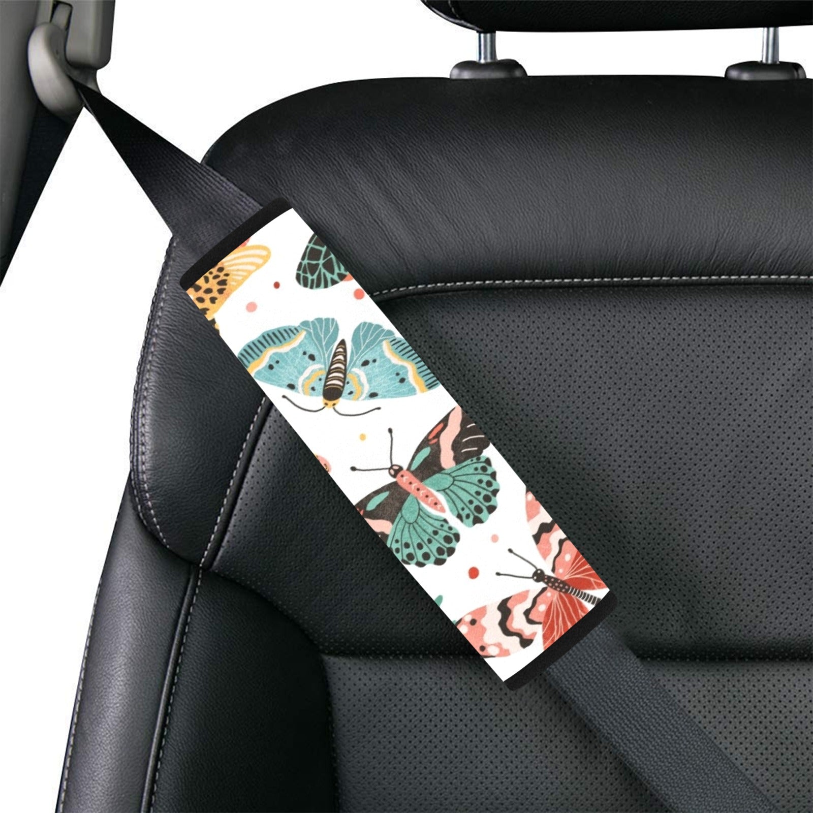 Pretty Moths And Butterflies Car Seat Belt Cover 7''x10'' (Pack of 2) Car Seat Belt Cover 7x10 (Pack of 2) animal Printed Offshore