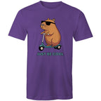 Just Be Cool, Capybara - Mens T-Shirt Purple Mens T-shirt animal Printed In Australia