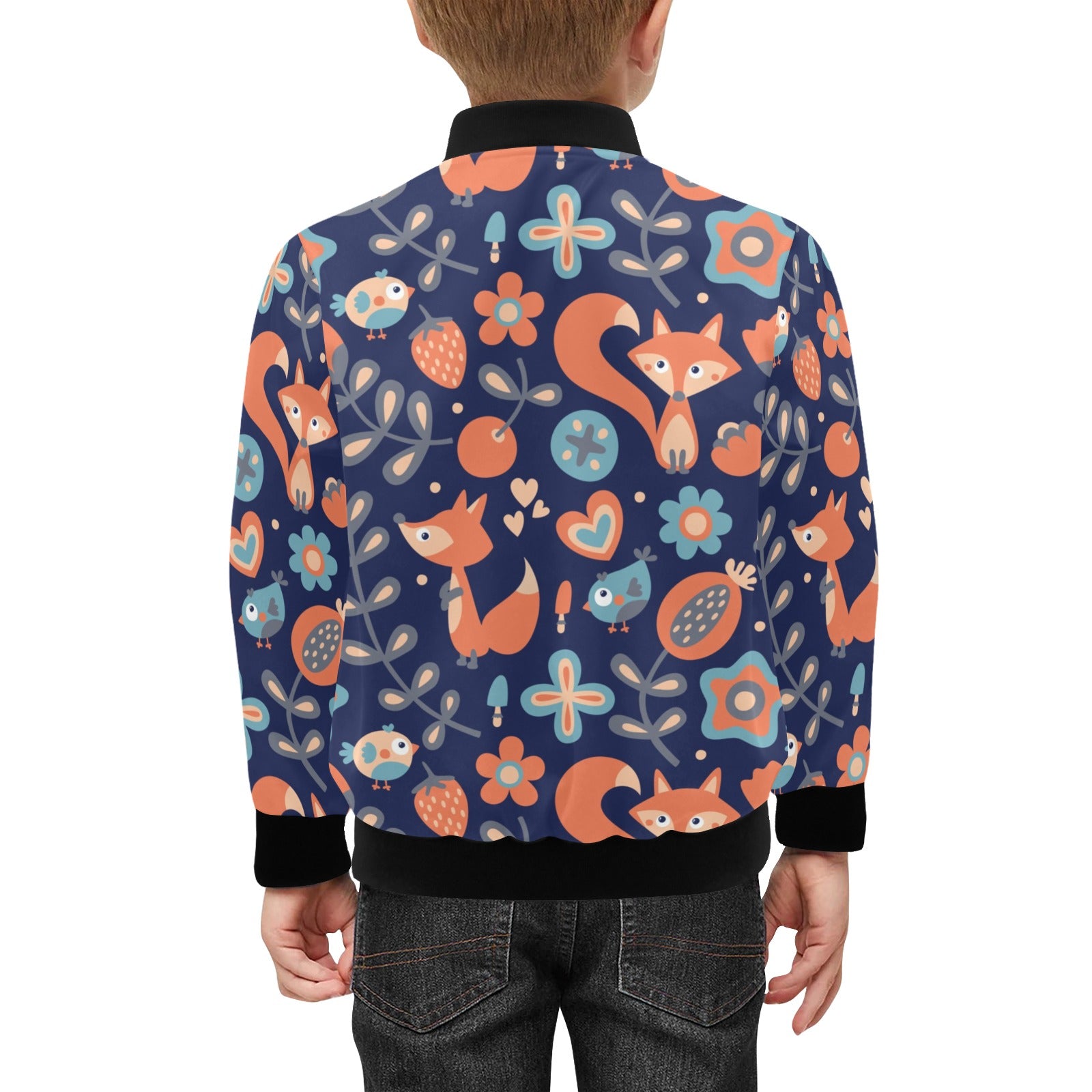 Cute Fox Kids Bomber Jacket Kids Bomber Jacket animal Printed Offshore
