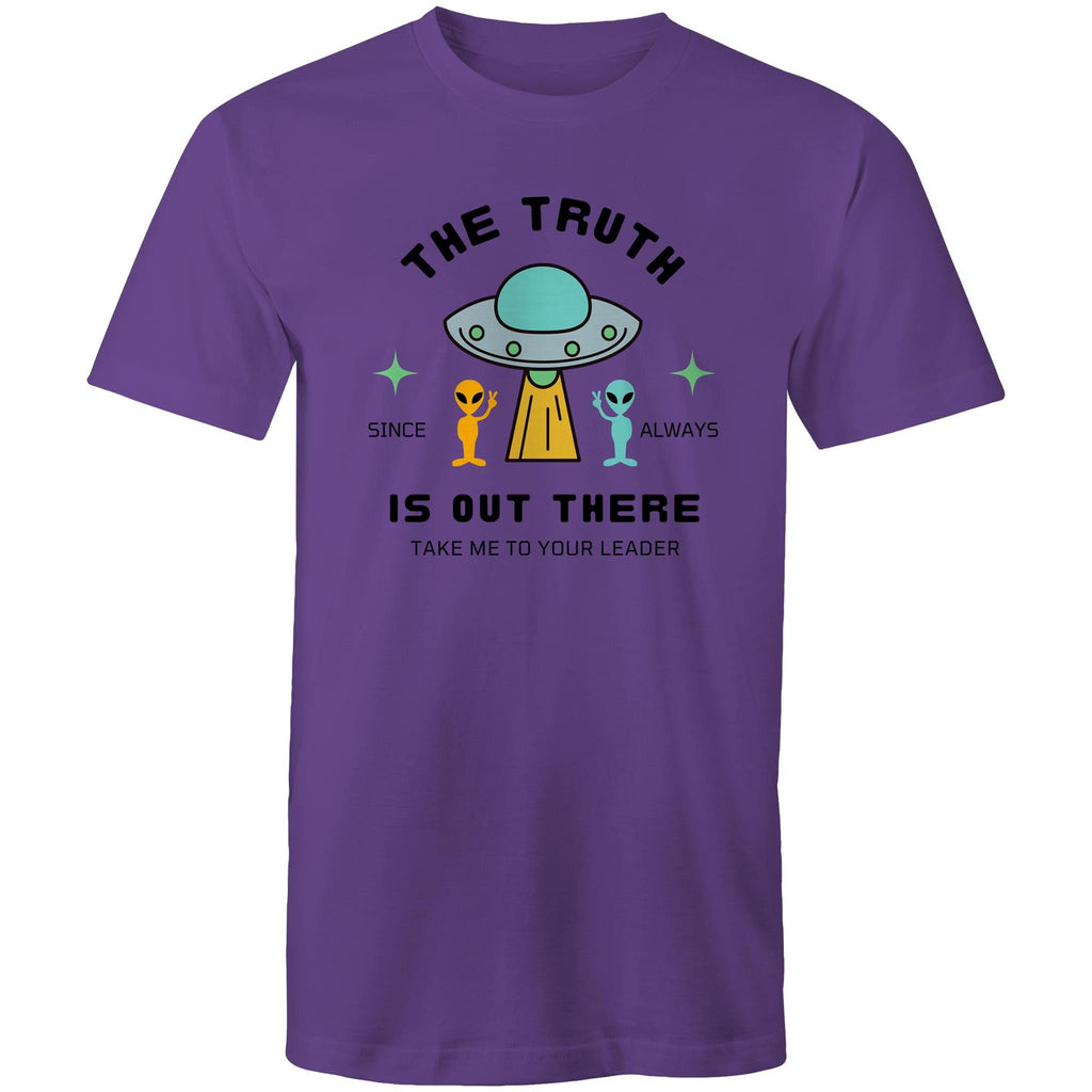 The Truth Is Out There, UFO - Mens T-shirt Purple Mens T-shirt Printed In Australia Sci Fi
