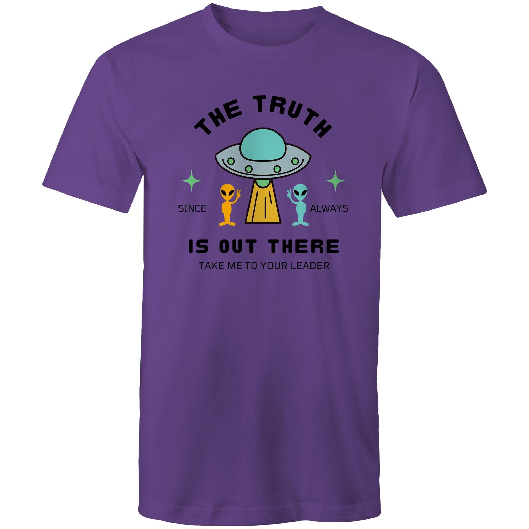The Truth Is Out There, UFO - Mens T-shirt Purple Mens T-shirt Printed In Australia Sci Fi