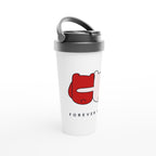 Forever Mine - White 15oz Stainless Steel Travel Mug Travel Mug animal Globally Fulfilled love