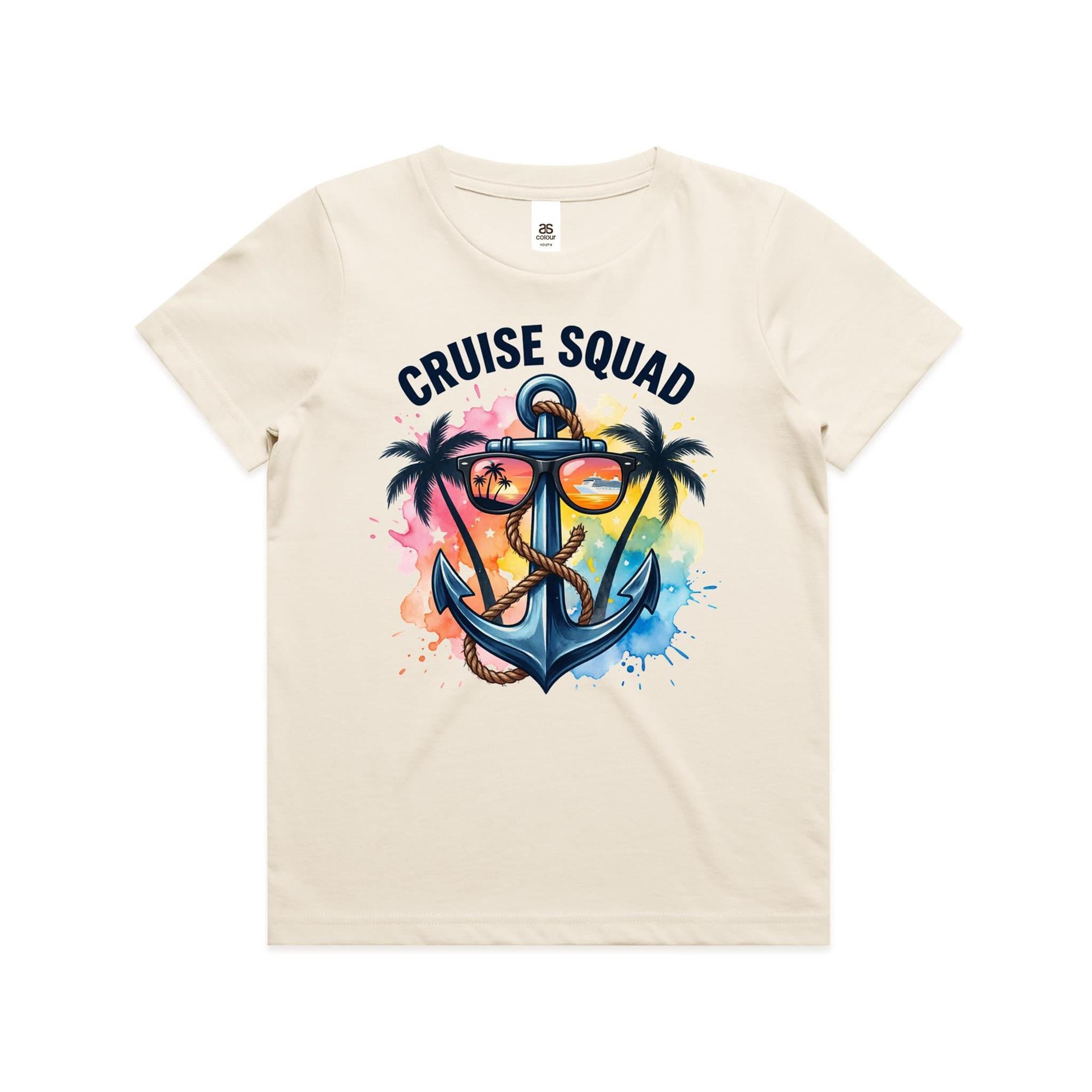 Cruise Squad, Anchor Kids Cruise T-shirt Ecru Kids Cruise T-shirt Cruise Printed In Australia