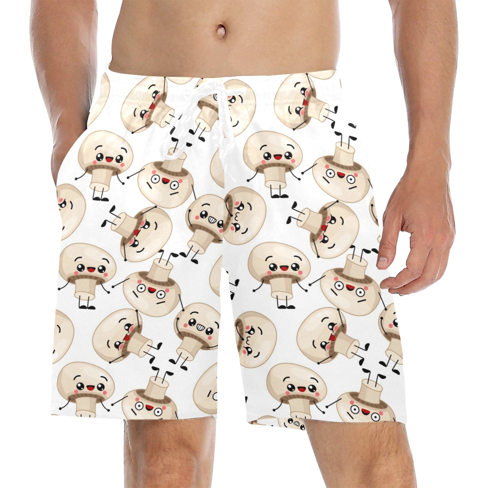 Cute Mushrooms - Men's Mid-Length Beach Shorts 5XL Men's Mid-Length Beach Shorts Food Printed Offshore
