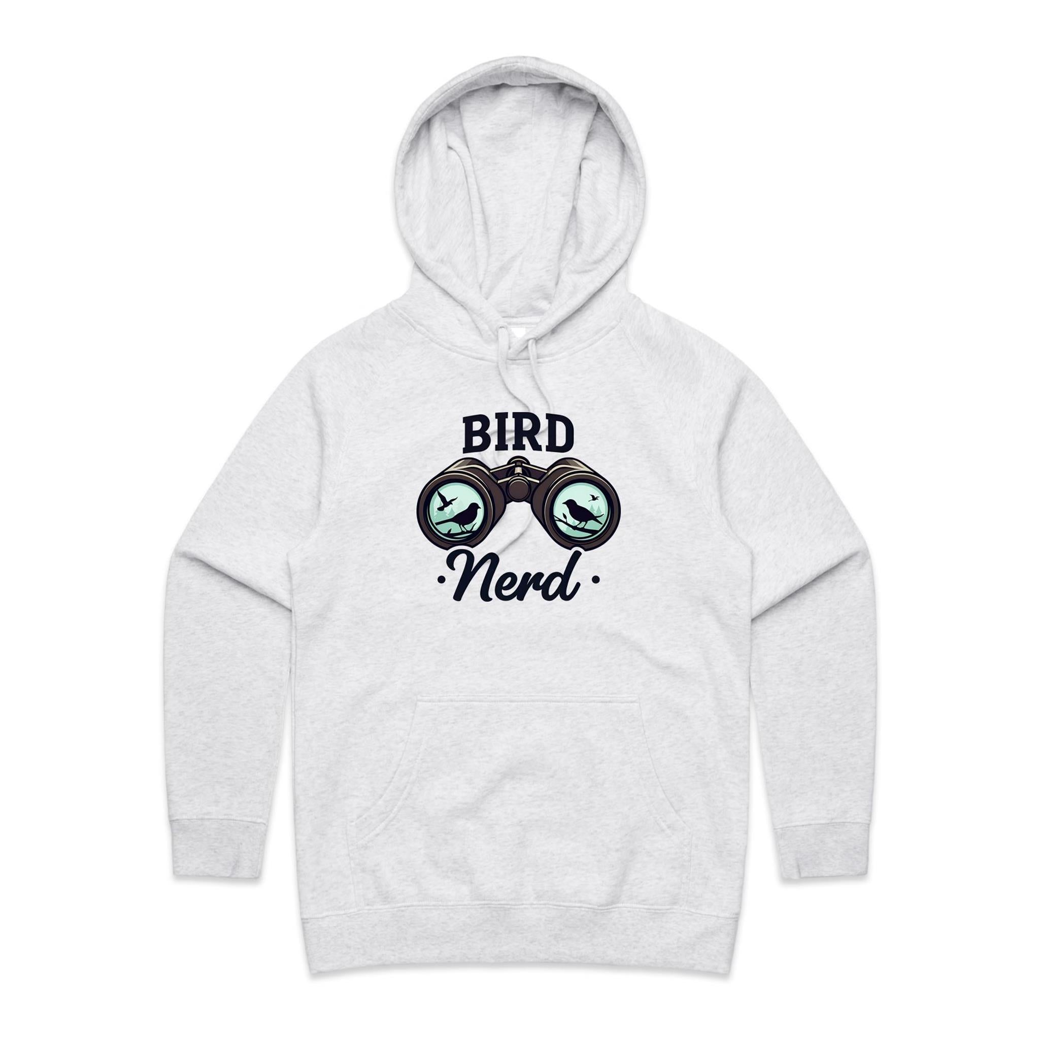 Bird Nerd - Womens Hoodie White Marle Womens Hoodie animal Printed In Australia