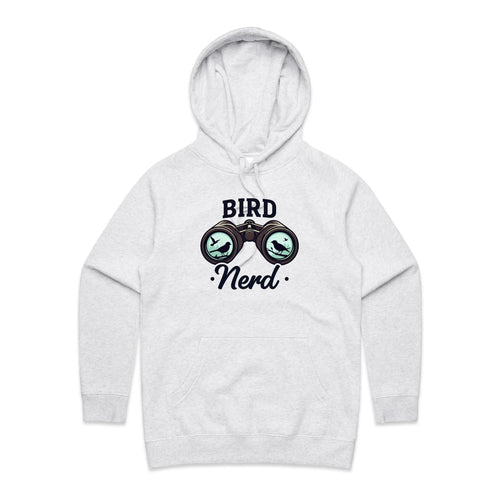 Bird Nerd - Womens Hoodie White Marle Womens Hoodie animal Printed In Australia