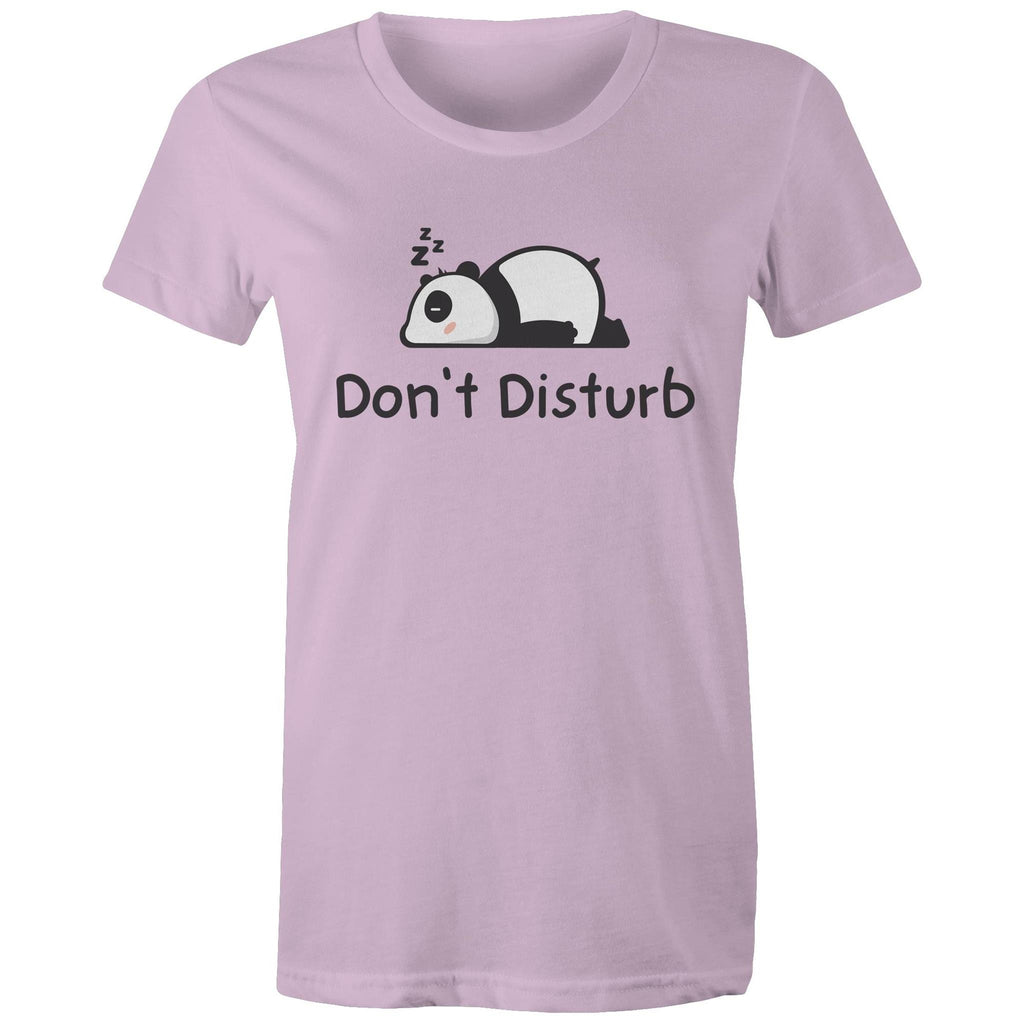 Panda, Don't Disturb - Womens T-shirt Lavender Womens T-shirt animal Printed In Australia