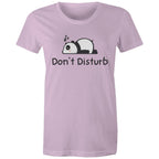 Panda, Don't Disturb - Womens T-shirt Lavender Womens T-shirt animal Printed In Australia