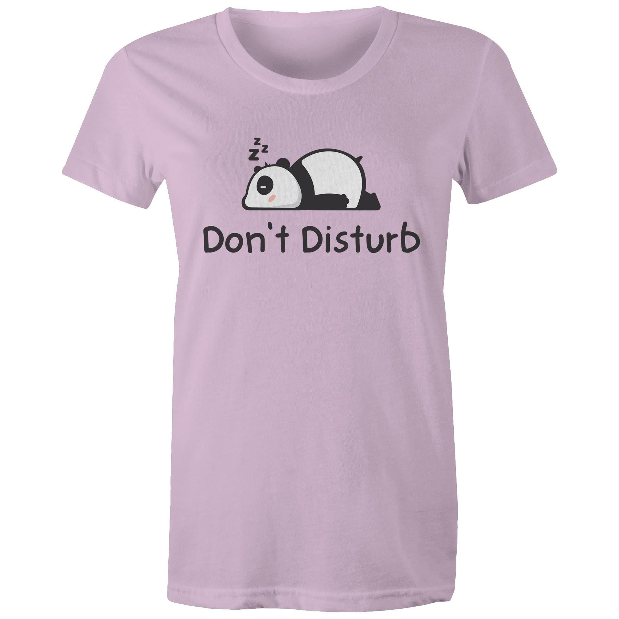 Panda, Don't Disturb - Womens T-shirt Lavender Womens T-shirt animal Printed In Australia