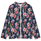 Dark Hawaiian Floral Women's Full-Zip Hoodie