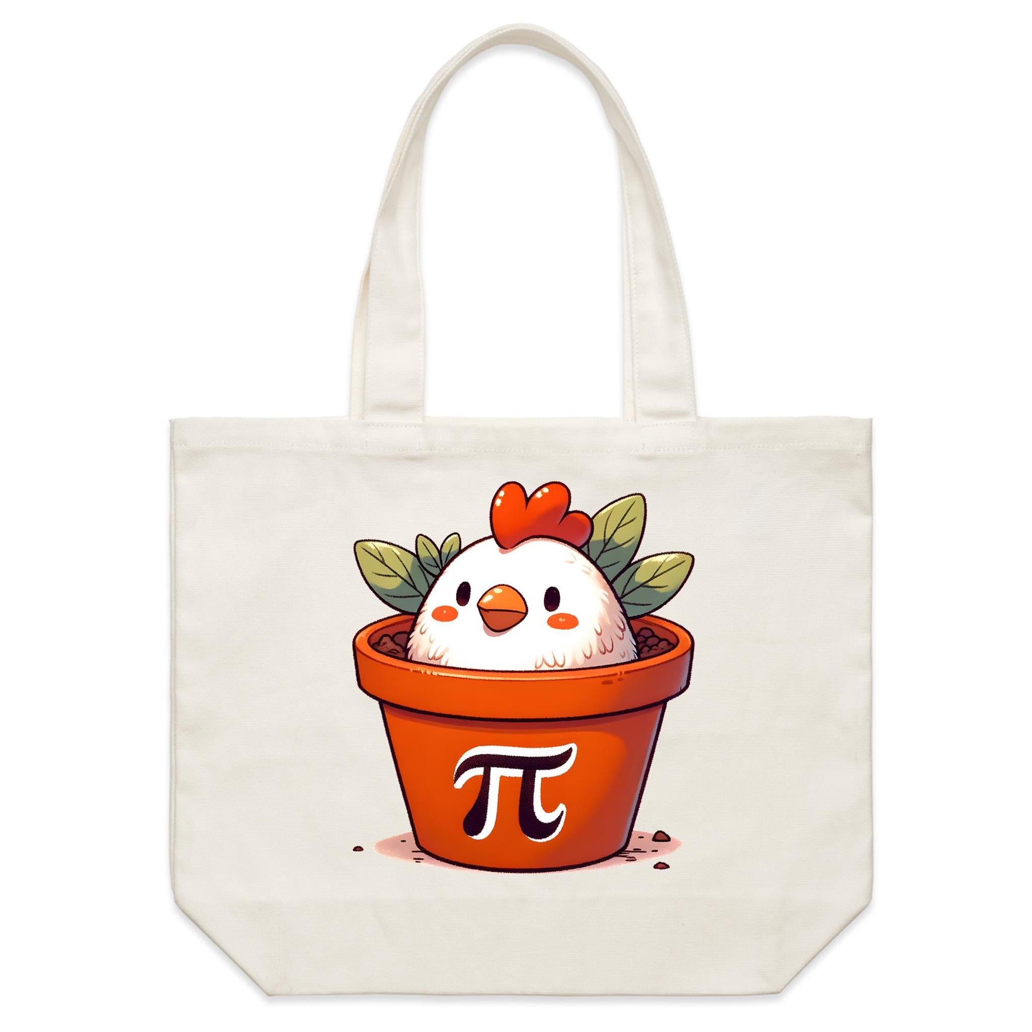 Chicken Pot Pi - Shoulder Canvas Tote Bag Default Title Large Tote Bag animal Food Maths Printed In Australia