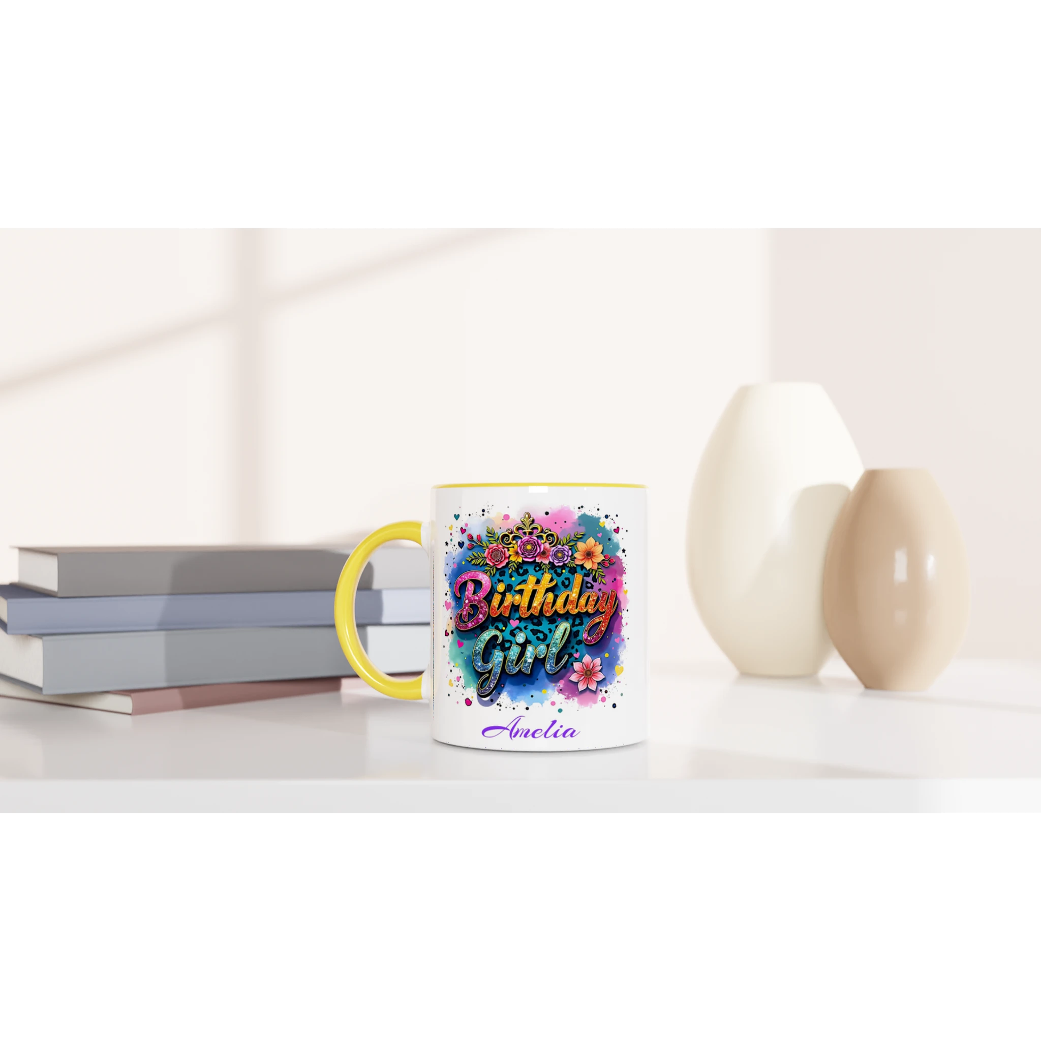 Personalise - Birthday Girl - 11oz Ceramic Mug Personalised 11oz Mug Birthday customise Globally Fulfilled Name personalise
