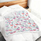 Pink Eucalyptus Flowers - Double-Layer Fleece Blanket 51"x59"