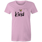 Bee Kind - Womens T-shirt Pink Womens T-shirt Kindness Printed In Australia