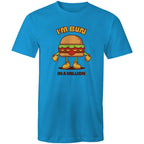 I'm Bun In A Million, Hamburger - Mens T-Shirt Arctic Blue Mens T-shirt Food Printed In Australia