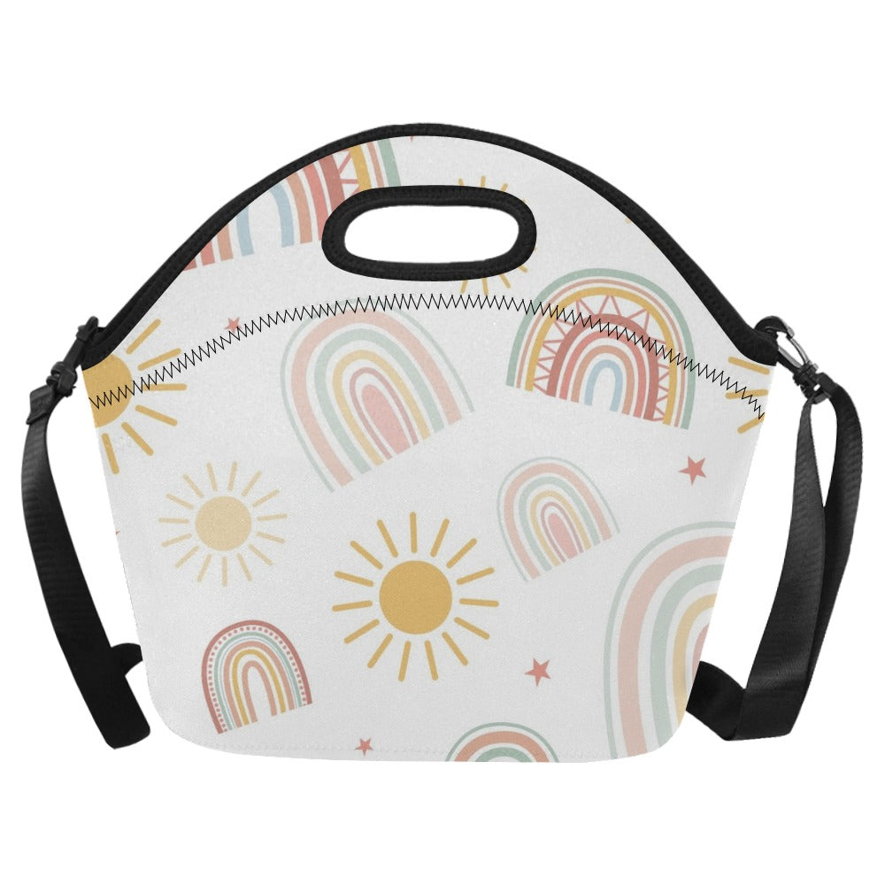 Pastel Rainbows - Neoprene Lunch Bag One Size Neoprene Lunch Bag Printed Offshore