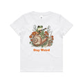 Stay Weird, Guitar Playing Frog On A Snail Kid's AS Colour T-shirt White Kids Youth T-shirt animal Music Printed In Australia