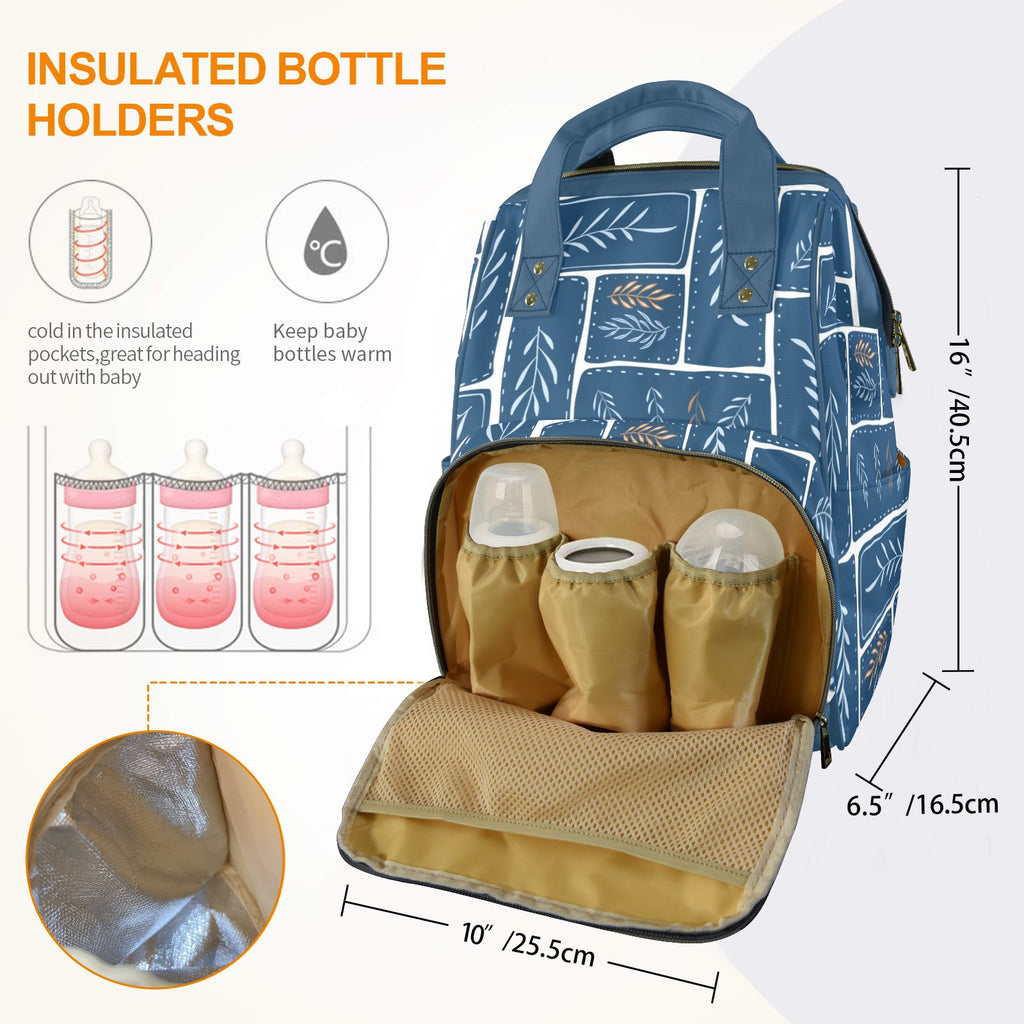 Leaf Tiles - Multi-Function Backpack, Nappy / Diaper Bag