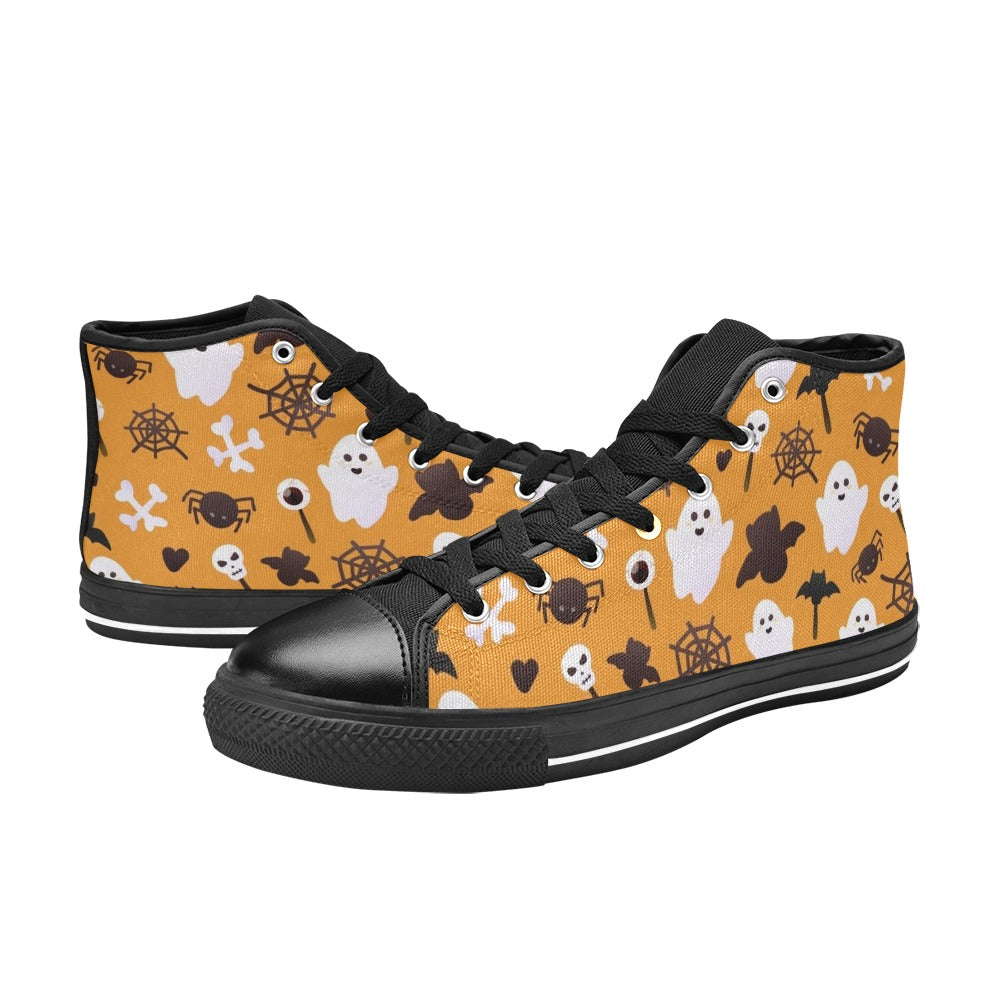 Halloween Ghosts Men's High Top Canvas Shoes Men's Classic High Top Canvas Shoes Halloween Printed Offshore