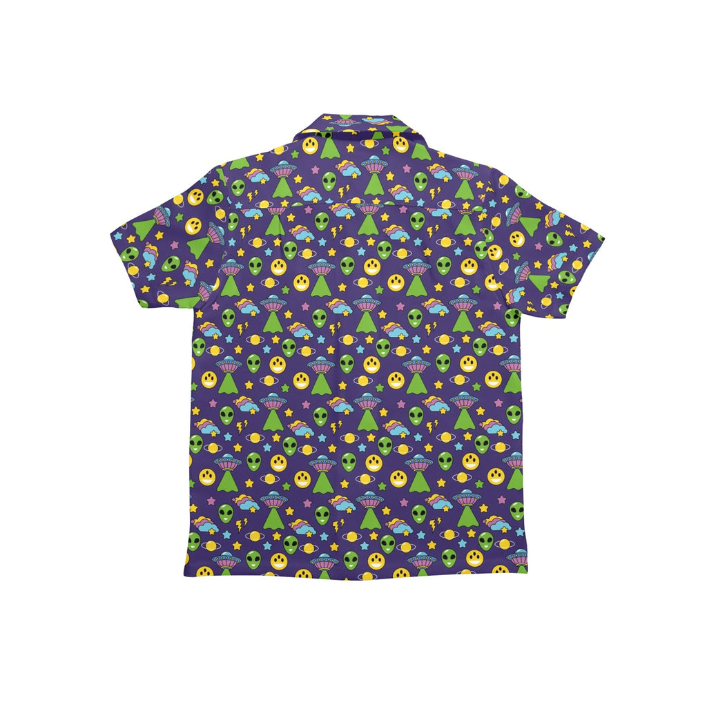 Groovy Alien And UFO Junior Kids Hawaiian Shirt