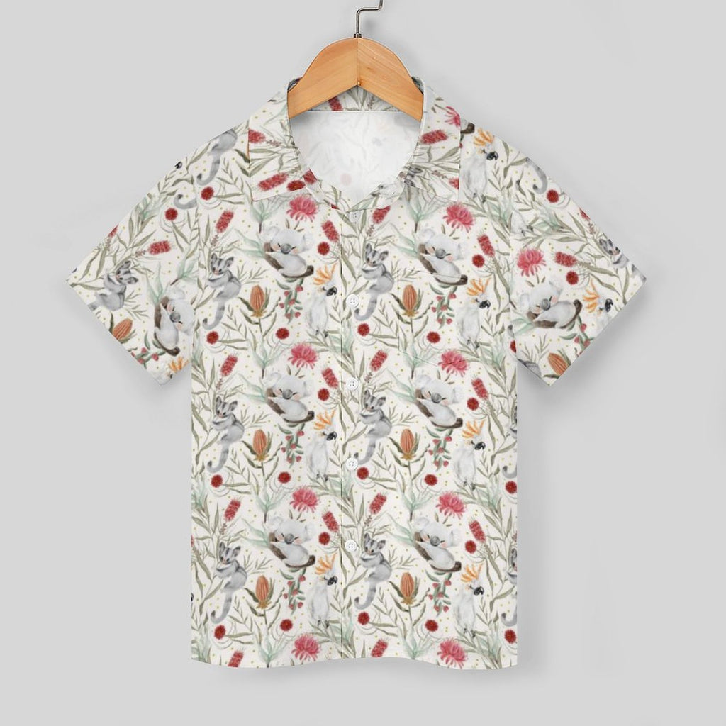Australian Plants And Animals Kids Cotton Short Sleeve Shirt