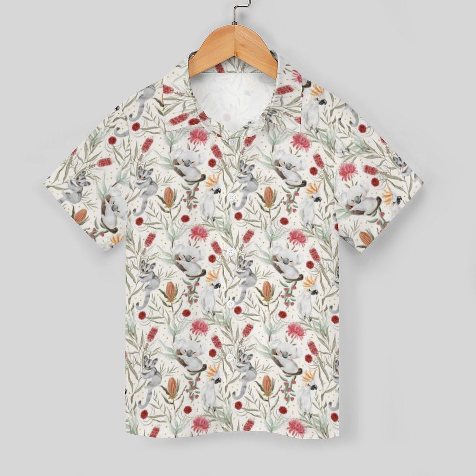 Australian Plants And Animals Kids Cotton Short Sleeve Shirt