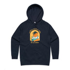 Coffee Makes Life Bearable - Womens Hoodie Navy Womens Hoodie animal Coffee Printed In Australia