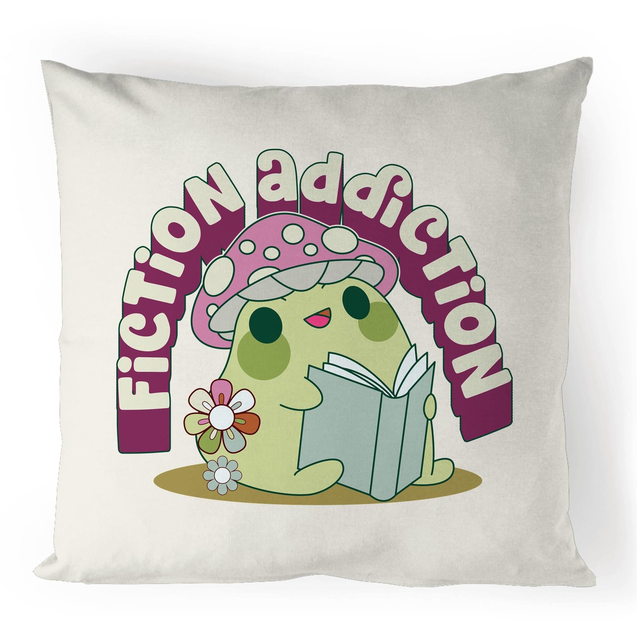 Fiction Addiction - 100% Linen Cushion Cover Default Title Linen Cushion Covers Printed In Australia Reading