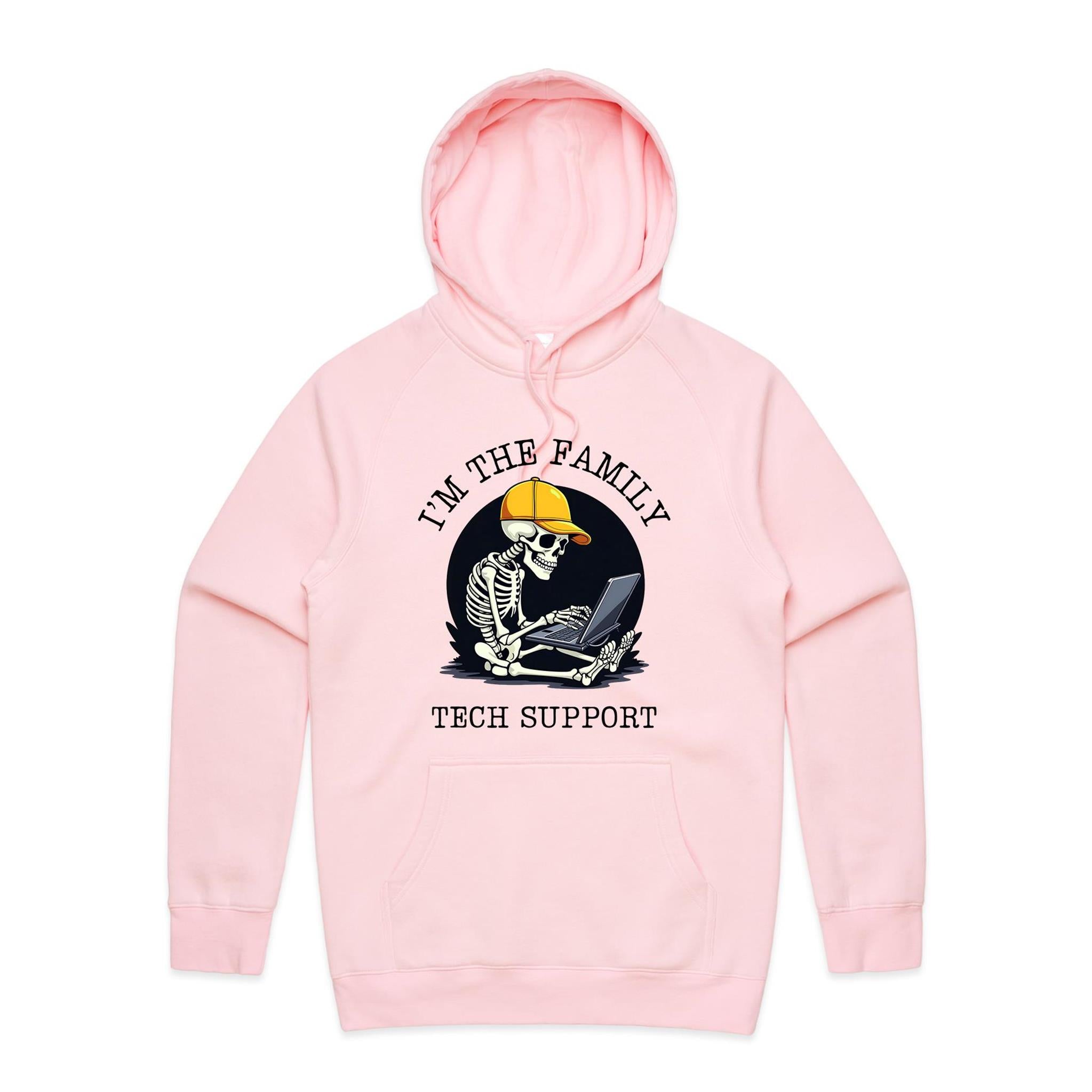 I'm The Family Tech Support - Mens Hoodie Pink Mens Hoodie Printed In Australia Tech