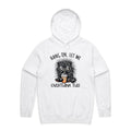 Frazzled Cat, Hang On Let Me Overthink This Men's AS Colour Hoodie White Mens Hoodie animal Printed In Australia