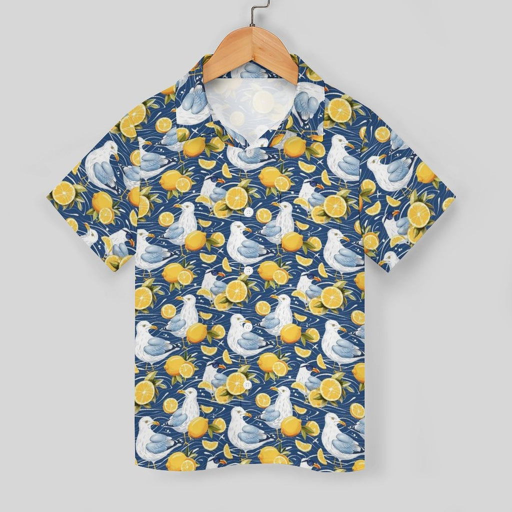 Lemon Seagull Kids Youth Short Sleeve Button Up Shirt