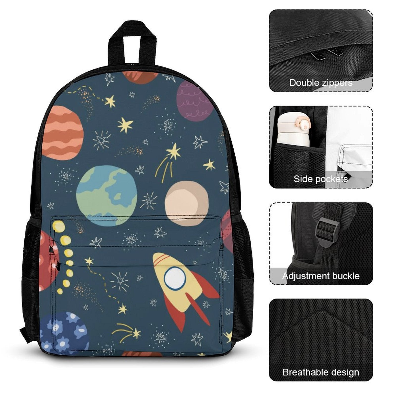 Rocket In Space - Three Piece Backpack Set