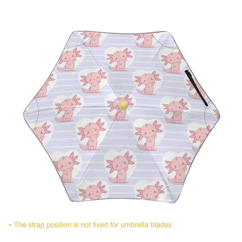 Axolotl Love Kids Safe Round Corner Umbrella