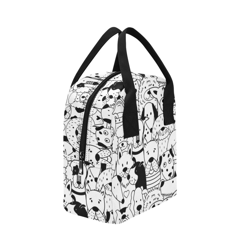Black And White Dogs - Zipper Lunch Bag Zipper Lunch Bag Printed Offshore