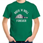 Rock And Roll Forever - Kids Youth T-Shirt Kelly Green Kids Youth T-shirt Music Printed In Australia